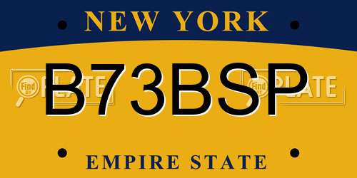 B73BSP New York License Plate