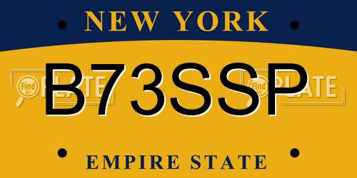B73SSP New York License Plate