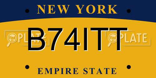 B74ITT New York License Plate