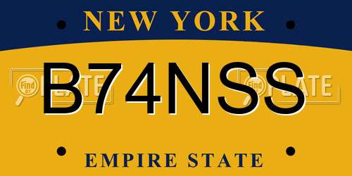 B74NSS New York License Plate