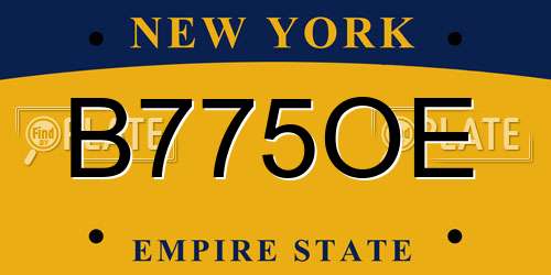 B775OE New York License Plate