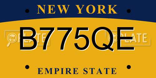 B775QE New York License Plate