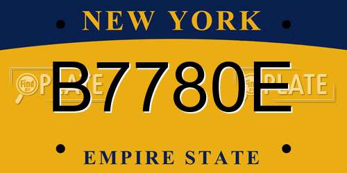 B7780E New York License Plate