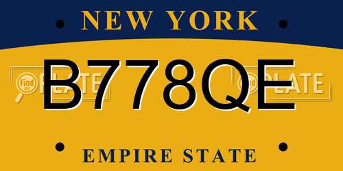 B778QE New York License Plate
