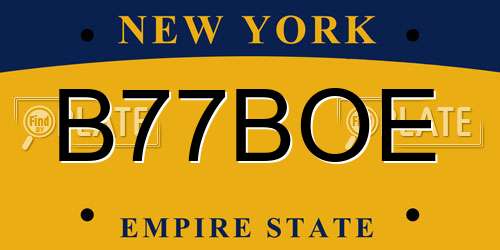 B77BOE New York License Plate