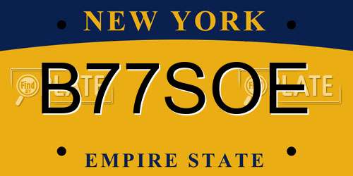 B77SOE New York License Plate