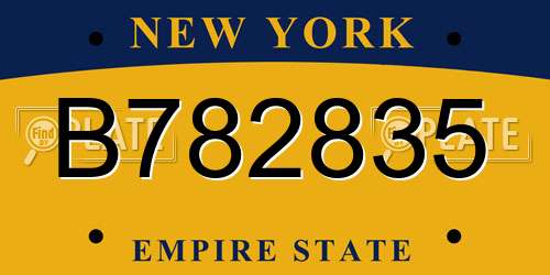 B782835 New York License Plate