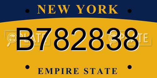 B782838 New York License Plate