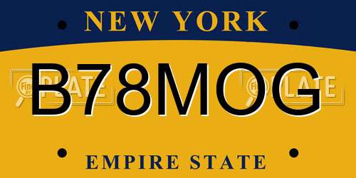 B78MOG New York License Plate