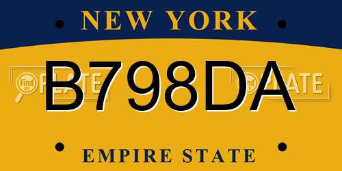 B798DA New York License Plate