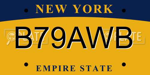 B79AWB New York License Plate