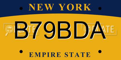 B79BDA New York License Plate