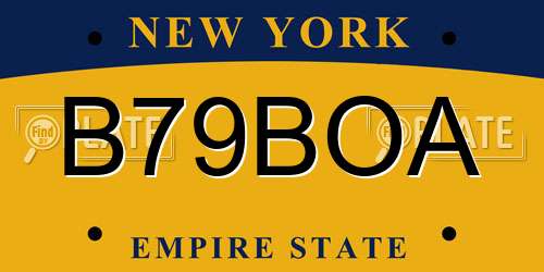 B79BOA New York License Plate