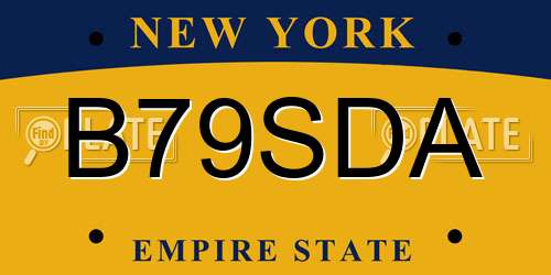 B79SDA New York License Plate