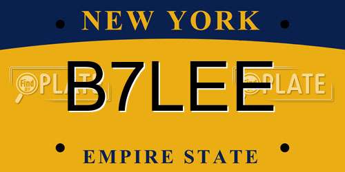 B7LEE New York License Plate