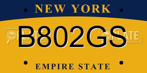 B802GS New York License Plate