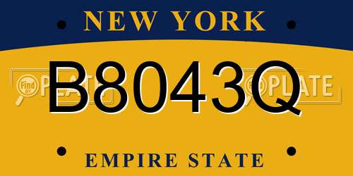 B8043Q New York License Plate