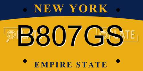 B807GS New York License Plate