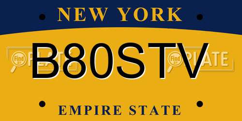 B80STV New York License Plate