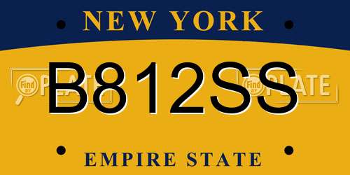 B812SS New York License Plate