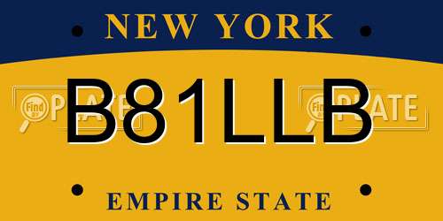 B81LLB New York License Plate