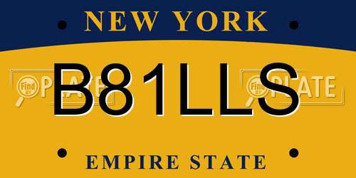 B81LLS New York License Plate