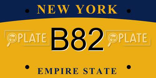 B82 New York License Plate