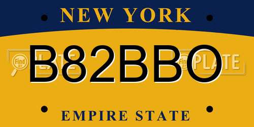 B82BBO New York License Plate
