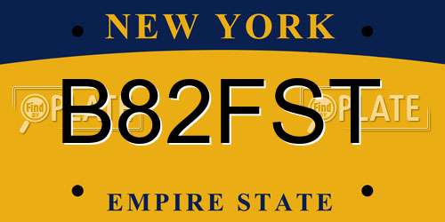 B82FST New York License Plate