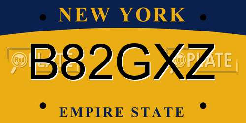 B82GXZ New York License Plate