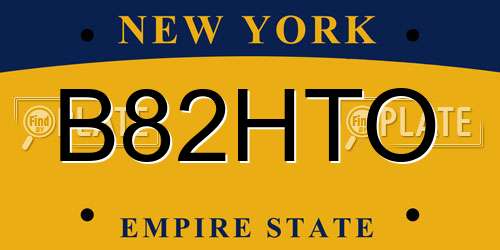 B82HTO New York License Plate