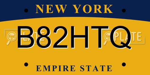 B82HTQ New York License Plate