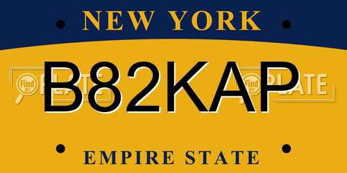 B82KAP New York License Plate