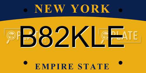 B82KLE New York License Plate