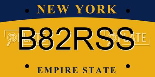 B82RSS New York License Plate