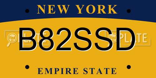 B82SSD New York License Plate
