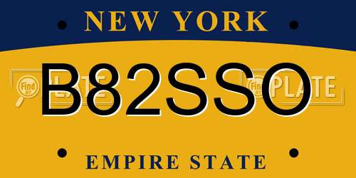 B82SSO New York License Plate