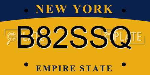 B82SSQ New York License Plate