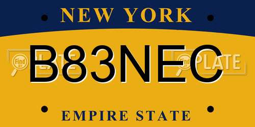 B83NEC New York License Plate