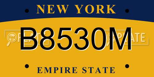 B8530M New York License Plate