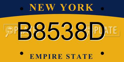 B8538D New York License Plate