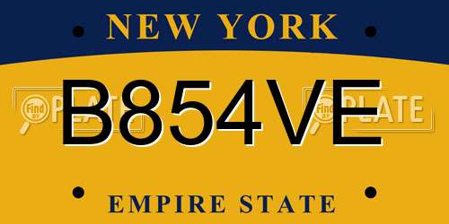 B854VE New York License Plate