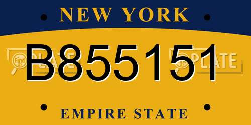 B855151 New York License Plate