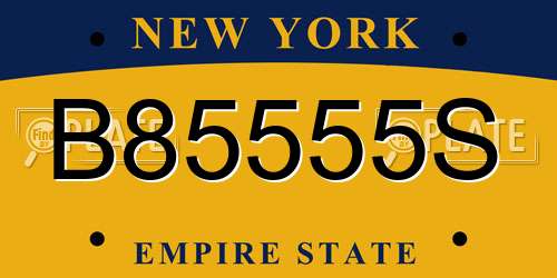 B85555S New York License Plate