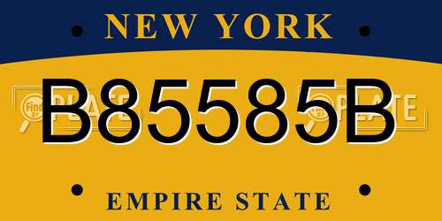 B85585B New York License Plate