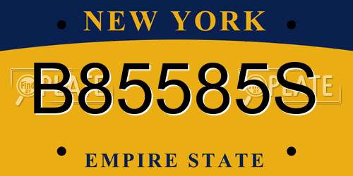 B85585S New York License Plate