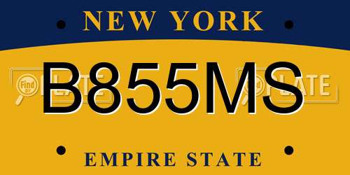 B855MS New York License Plate