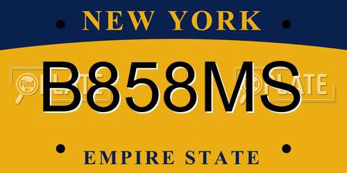 B858MS New York License Plate