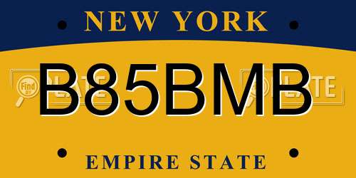 B85BMB New York License Plate