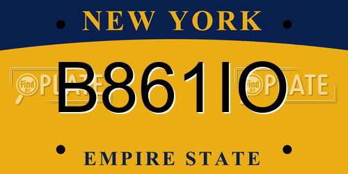 B861IO New York License Plate